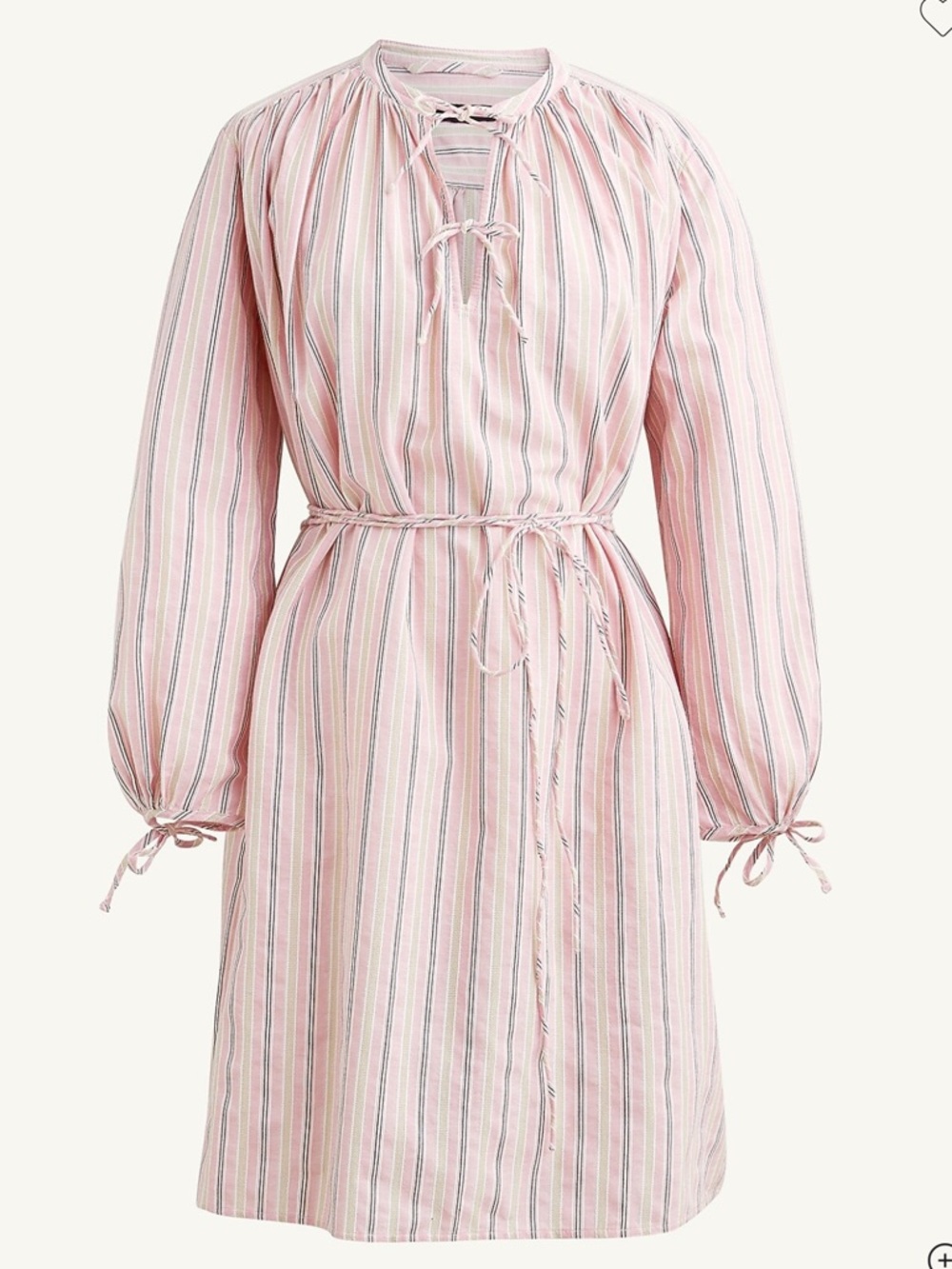J.Crew NWOT 💯% Cotton Poplin mini beach dress in stripe sz M/L